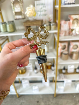 Gold Bow Wine Stopper