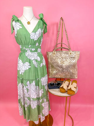 Sage Collins Garden V-Neck Midi Dress