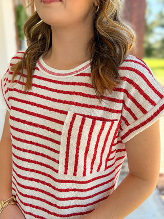 Red Everyday Ease Striped Casual Mini Dress
