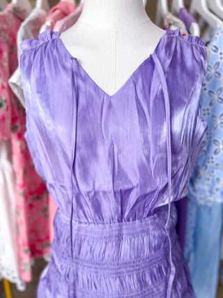 Soft Shine Lilac Ruffle Mini Dress