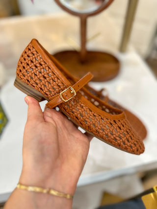 Tan Concinnity Mary Jane Flats