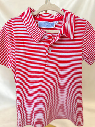 Red Stripe Henry Gameday Polo