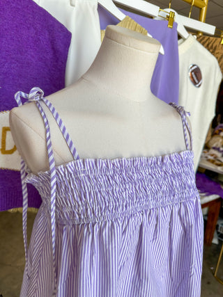 Lavender Easy Breezy Stripe Mini Dress