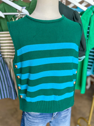 Pine Uptown Stripe Sweater Tank