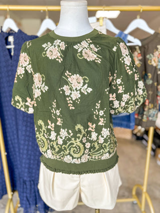 Olive Garden Tapestry Embroidered Top