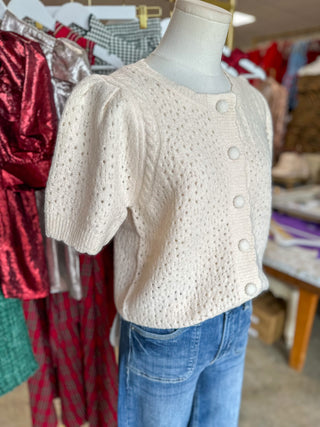 Ecru Sweet Detail Cardigan