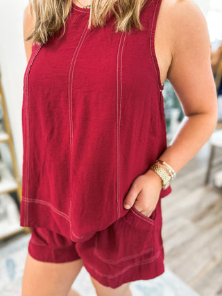 Garnet Festival Days Are Happy Days Shorts Set