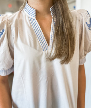 Ecru Elowen Embroidered Blouse