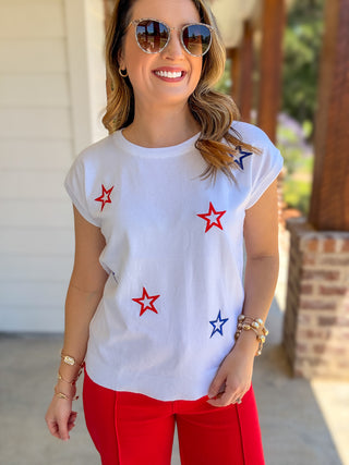 The Off-White Star-Spangled Sweetheart Knit Sweater Top