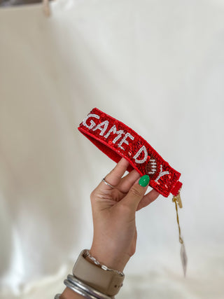 Red/White Game Day Sequin Key Chain