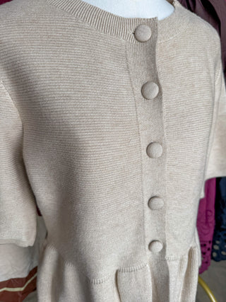 The Oatmeal Hadley Peplum Short Sleeve Cardigan
