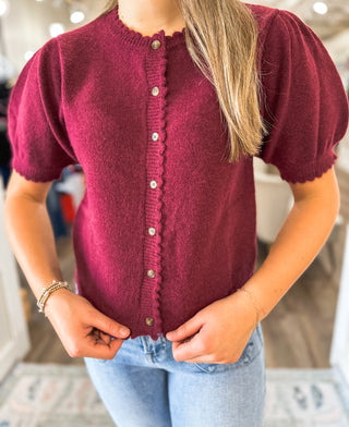 The Autumn Edit Button Down Sweater Top