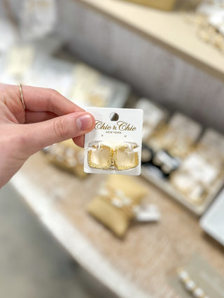The Pretty in Gold Textured Hoop Earrings