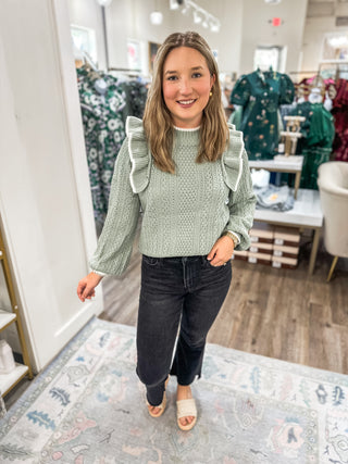 Sage Whimsy Knit Sweater