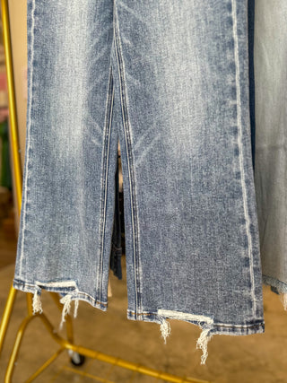 Medium Wash Amazing Vintage Mid Rise Crop Flare Denim Jeans