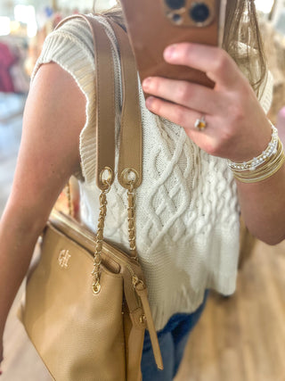 Teegan Tan Tote- Caroline Hill