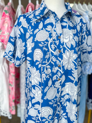Summer in Blue Floral Mini Dress
