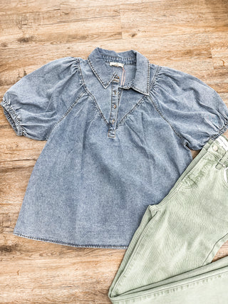 Meet Me in Roundtop True Denim Top