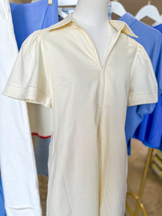 Butter Yellow Polished Perfection Pleated Mini Dress