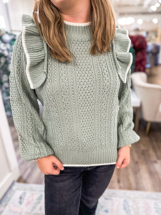 Sage Whimsy Knit Sweater