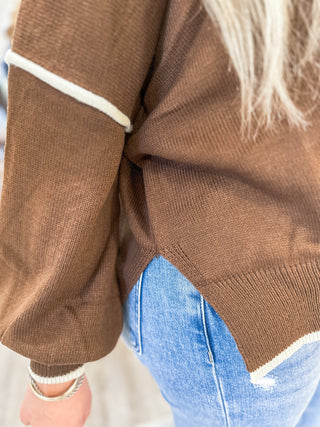 The Mocha Cream Half-Zip Sweater