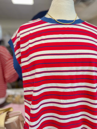 Americana Striped Lounge Short Set