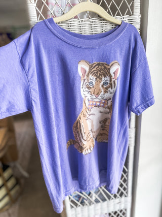 Boys Purple Sweet Little Tigers Tee