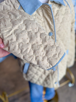 The Sweet Spot Ivory & Blue Quilted Jacket