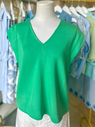 Green Elevated Basic Short Sleeve Top