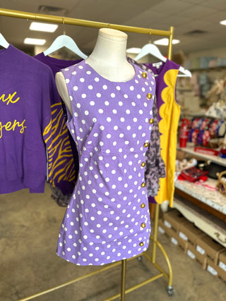 Lavender Pippa Polka Dot Romper