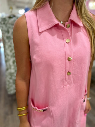 The Pink Perfection Collared Mini Dress