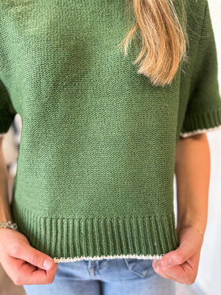 Olive Effortless Essential Sweater