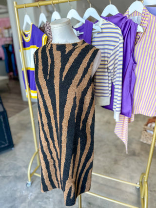 The Statement Tiger Print Sweater Mini Dress