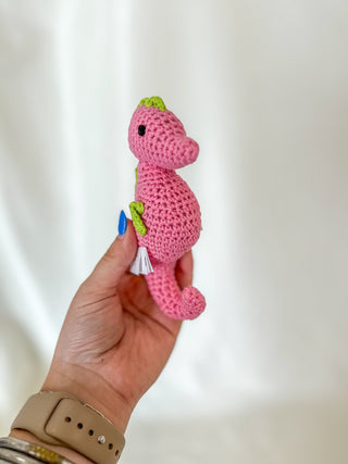 Seahorse Hand Crochet Rattle