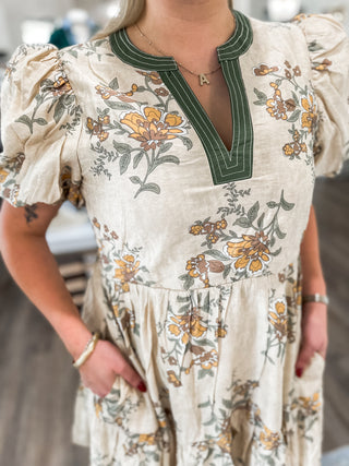 Willow Breeze Ecru Mini Dress