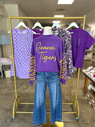 Merit LSU Mockneck Sweater
