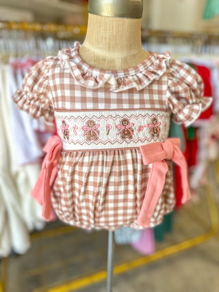 Christmas Gingerbread Vintage Style Plaid Bubble