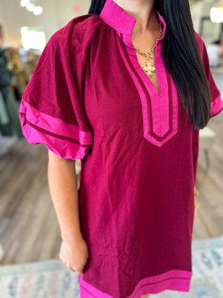 Burgundy Prescott Mini Dress