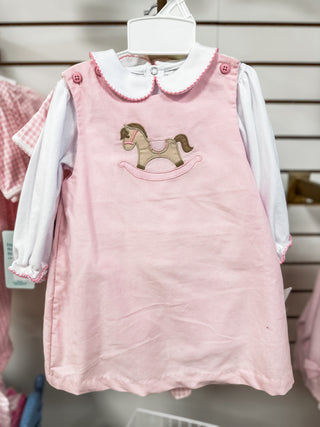 Pink Rocking Horse Applique Jumper