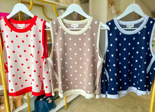 Sand Classic Dot Knit Tank