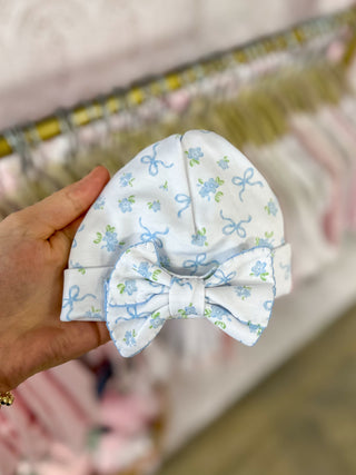 Sky Blue Eloise's Classic Print Bow Hat
