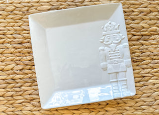 Royal Nutcracker Embossed Platter White
