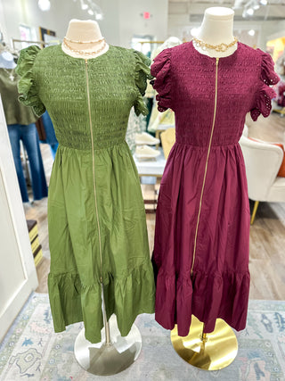 The Burgundy Josie Midi Dress