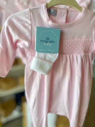 Essentials White Socks W/ Pink Trim