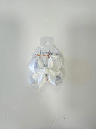 White Small Satin Bow