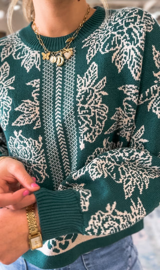 Pine Vintage Garden Sweater