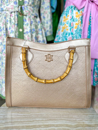 Woven Gold Palmer Tote | Caroline Hill