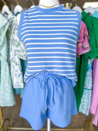 Ocean Blue Slow Mornings Stripe Set