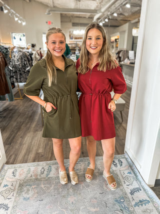 The Burgundy Getaway Mini Dress