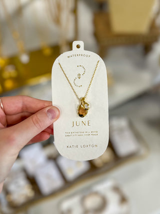 June Moonstone Birthstone Necklace